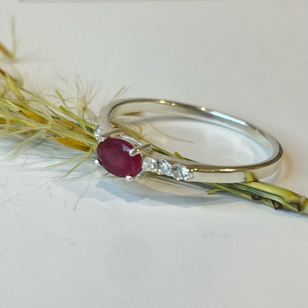 Aaa+ Ruby Ring In 925 Sterling Silver Size: Us 5,… - image 4